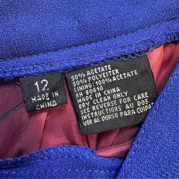 Vintage Womens Formal Straight Pencil Skirt Size 12 Blue Officewear Preppy - Picture 2 of 8